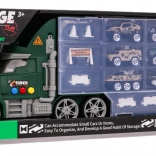 militaire opbergvrachtwagen met glijbaan, autootjes en accessoires