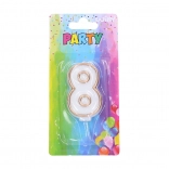 Feest kaars nummer 8 - goud