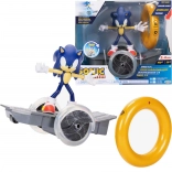 Set JAKKS SONIC THE HEDGEHOG – figuur op op afstand bestuurbaar voertuig met ring
