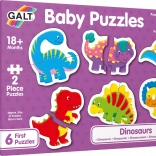 Baby puzzel dinosaurussen 6×2 stukjes GALT