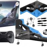 RC vliegtuig met verlichting blauw-zwart