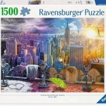 Puzzel 1500 stukjes Ravensburger – New York in de zomer en in de winter