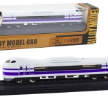 Metalen verzamelmodel trein 1:48 wit‑paars