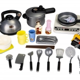 Keuken- en grillspeelset voor kinderen met geluid en LED, 40 delen