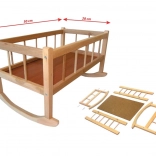 Houten wiegje voor poppen 50 × 28 cm