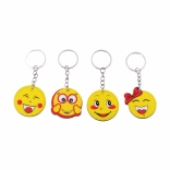 Glanzende smiley-sleutelhanger – dubbelzijdige hanger, 4 soorten