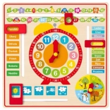 Woody multifunctionele wandkalender met klok