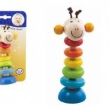 Detoa houten speelgoed giraffe op een veer