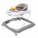 Babyloopwagen met stuur en siliconen wielen BABY MIX, grijs