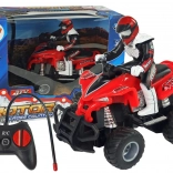 Op afstand bestuurbare rode quad 1:16 op batterijen