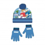 Sonic muts- en handschoenenset blauw