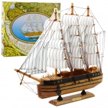 Decoratief model van historische driemaster zeilschip wit 39x36cm