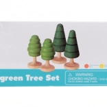 Set houten bomen voor treinbanen