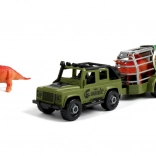 schroefbaar auto met aanhanger en dinosaurus 34 cm