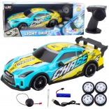 RC sportauto met verlichte carrosserie en driftwielen – turkoois