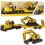 Opvouwbare trekker met oplegger en rupsgraafmachine – DIY bouwset met licht en geluid