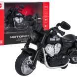 Metalen motorfiets zwart met licht en geluid 1:16