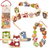 Houten rijgset bosdieren, 13 stuks – Classic World