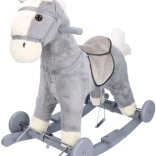 Hobbelpaard 2-in-1 met wieltjes – grijze pluche