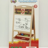 Houten dubbelzijdig bord met telraam