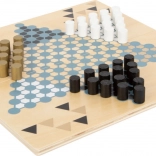 small foot Spel Barricade en Halma Gold Edition – dubbelzijdig houten bordspel