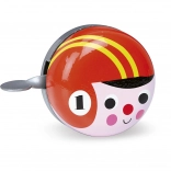 Retro fietsbel rood met rijder