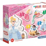 Mijn eerste puzzel Disney prinsessen 4-in-1 (3, 6, 9, 12 stukjes) – Clementoni