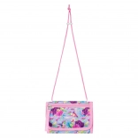 Portemonnee voor om de nek met motief van bloemen en kolibries