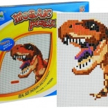 Grote mozaïek met dinosaurus gekleurde pinnen