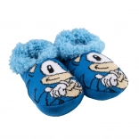 Kinderpantoffels voor thuis met bont SONIC, blauw