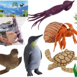 Set figuren zeedieren Planten 8 st.