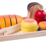 Houten set voor het snijden van ontbijt