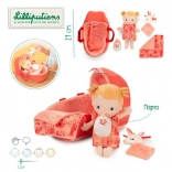 Lilliputiens – babypop Lena in mandje met knuffeldoekje en flesje, 12 m+