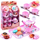 Metalen theeset voor kinderen met desserts