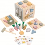 Multifunctionele houten motorische kubus boerderij 2Kids Toys