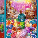 Puzzel 2×500 ruimte en kristallen