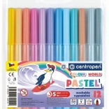 CENTROPEN pastel viltstiften, 12 kleuren – pastel
