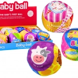 Zachte Bal met Rammelaar Dieren en Fruit 10 cm