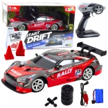 Race-RC auto voor driften, rood-zwart, 30 km/u, 1:16