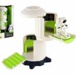 Ruimtestation met licht- en geluidseffecten met astronaut op batterijen