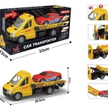 takelwagen met raceauto met licht en geluid