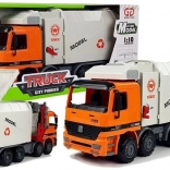 Vuilniswagen met wrijvingsaandrijving en vuilnisbak