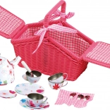 Roze picknickmand met servies small foot