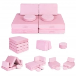 grote opvouwbare modulaire kinderbank, 8 zachte kussens – roze ECOTOYS