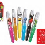 Blaasstiften BING met sjablonen, 6 kleuren