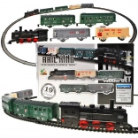 Elektrische trein met locomotief en wagons