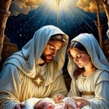 Diamant schilderij Geboorte van Jezus 30x40cm