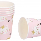Papieren Feestbekers Kat 250ml, 6 stuks