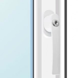 Raamkruk met sleutelslot – wit