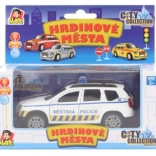 Politieauto van de gemeentepolitie met licht en geluid